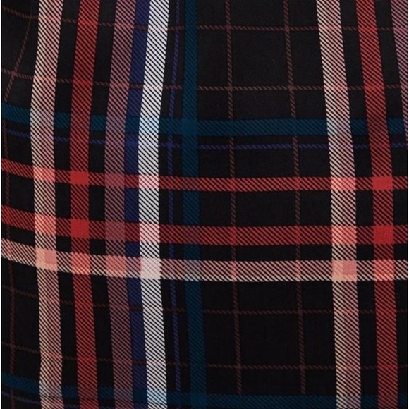 Torrid Plaid Rayon Twill Tie Neck Peasant Top Shirt Black Womens Plus Size 2X 2 - Picture 7 of 15